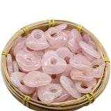 Rose Quartz Heart Pendant Natural Stone Jewelry 29-35mm