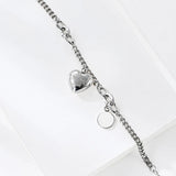 Heart Pendant Bracelets Silver Link Chain Stainless Steel Bracelets for Women