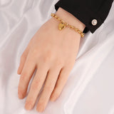 Heart Pendant Bracelets Stainless Steel Padlock Charms Chain Bracelet