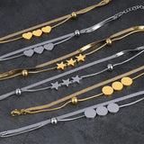 Heart Pendant Bracelets Stainless Steel Padlock Charms Chain Bracelet