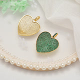 Zircon Paved Brass Heart Pendant Clasp for Diy Earring