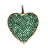 Zircon Paved Brass Heart Pendant Clasp for Diy Earring