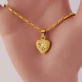 Heart Pendant Clavicle Chain Necklace 24k Plated Ladies High Jewelry
