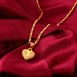 Heart Pendant Clavicle Chain Necklace 24k Plated Ladies High Jewelry