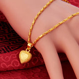 Heart Pendant Clavicle Chain Necklace 24k Plated Ladies High Jewelry