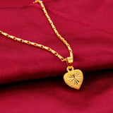 Heart Pendant Clavicle Chain Necklace 24k Plated Ladies High Jewelry