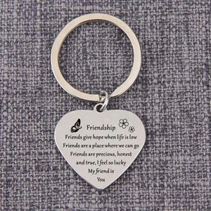 Heart Pendant Keychain Birthday Gift Charms Jewelry Men Women Keyrings