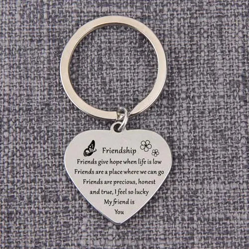 Heart Pendant Keychain Birthday Gift Charms Jewelry Men Women Keyrings