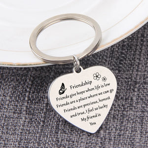 Heart Pendant Keychain Birthday Gift Charms Jewelry Men Women Keyrings