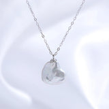 Heart Pendant Pearl Necklace Women Freshwater Pearl Silver 925 Jewelry Choker