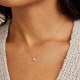 Opal Diamond Necklace 925 Sterling Silver Heart Pendant INS Wind Love Gift