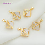 Zircon Pendants Shell Copper Material for DIY Jewelry Making