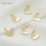 Zircon Pendants Shell Copper Material for DIY Jewelry Making