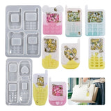 Heart Phone Resin Mold Kit DIY Jewelry Casting Mold Heart Keychain Pendant