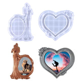 Heart Photo Frame Mold Plate Holder Casting Molds Table Storage Stand Mold