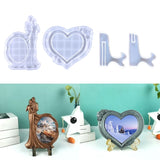 Heart Photo Frame Mold Plate Holder Casting Molds Table Storage Stand Mold
