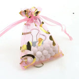 Heart Pink Bronzing Organza Jewelry Packaging Gift Bags 100pcs/lot