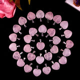 Pink Quartz Stone Necklace Pendants 50pcs Lot Charms, DIY Jewelry Making