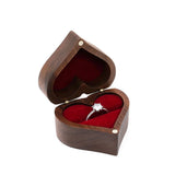 Heart Proposal Ring Box Walnut Wedding Jewelry Box Stray Kids Gift