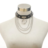 Heart Punk Choker Chain Necklace Goth Collar Women 90s Metal