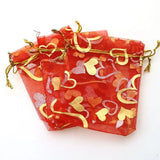 Red Bronzing Organza Jewelry Gift Bags 100pcs/lot