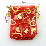 Red Bronzing Organza Jewelry Gift Bags 100pcs/lot
