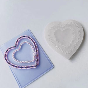 Heart Resin Mold Shaker Filler Silicone for DIY Jewelry Making