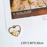 Heart Resin Rectangle Pendant Eardrop DIY Necklace Earring Charms 4pcs