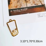 Heart Resin Rectangle Pendant Eardrop DIY Necklace Earring Charms 4pcs