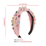 Heart Rhinestone Fabric Knot Hairband for Women