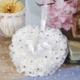 Heart Ring Pillow for Wedding Favors Mariage Ring Display Pillow Cushion