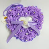 Heart Ring Pillow for Wedding Favors Mariage Ring Display Pillow Cushion