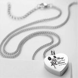 Heart Rose Cremation Urn Necklace for Ashes - Always in our hearts