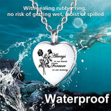 Heart Rose Cremation Urn Necklace for Ashes - Always in our hearts