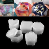 Heart Round Storage Box Silicone Molds Crystal Square Epoxy Resin Mold