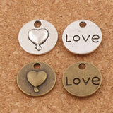 Heart Love Charm Beads Pendants Jewelry 14.8x14.8mm