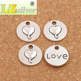 Heart Love Charm Beads Pendants Jewelry 14.8x14.8mm