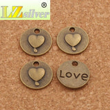 Heart Love Charm Beads Pendants Jewelry 14.8x14.8mm