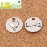 Heart Love Charm Beads Pendants Jewelry 14.8x14.8mm