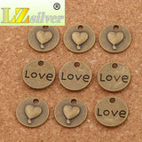 Heart Love Charm Beads Pendants Jewelry 14.8x14.8mm
