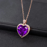 24k Yellow Pendant Necklace for Women - Heart Shape Clavicle Chain Fine Jewelry