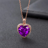 24k Yellow Pendant Necklace for Women - Heart Shape Clavicle Chain Fine Jewelry