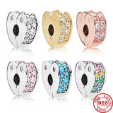 925 Sterling Silver Clip Stopper Charms Bead for Bracelet DIY Jewelry
