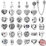 925 Sterling Silver Flower Mum Mom of my Heart Charms DIY Beads