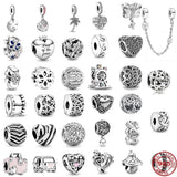 925 Sterling Silver Flower Mum Mom Charms DIY Beads