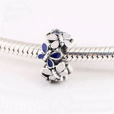 925 Sterling Silver Flower Mum Mom Charms DIY Beads