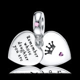 925 Sterling Silver Heart Charm for Bracelet DIY Jewelry
