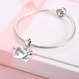 925 Sterling Silver Heart Charm for Bracelet DIY Jewelry