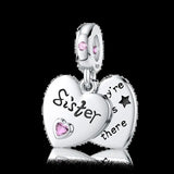 925 Sterling Silver Heart Charm for Bracelet DIY Jewelry
