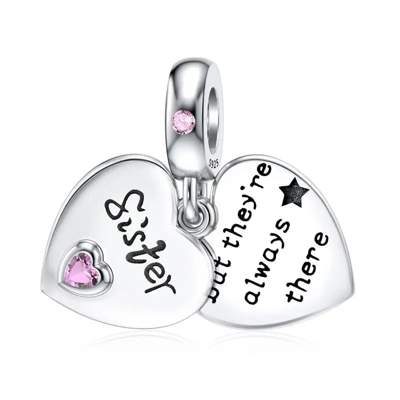 925 Sterling Silver Heart Charm for Bracelet DIY Jewelry